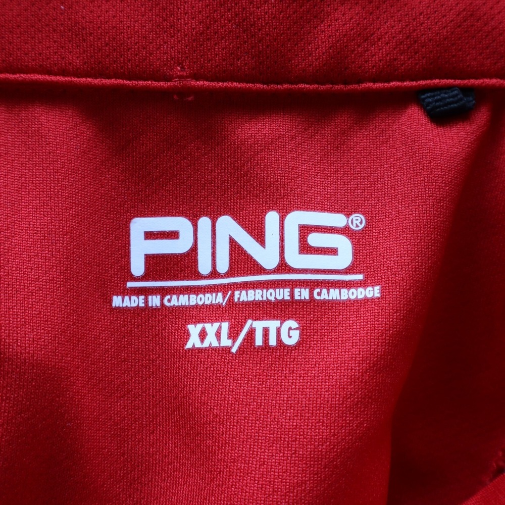 PING Polo Shirt Mens 2XL XXL SensorCool Performance Golf Red Short Sleeve - Picture 6 of 7